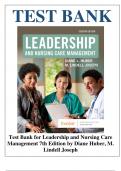 Test Bank for Leadership and Nursing Care Management 7th Edition by Diane Huber, M. Lindell Joseph