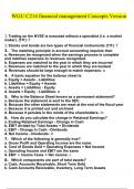 WGU C214 financial managemWGU C214 financial management Concepts Version. questions and answers} (2022/2023) (verified answers)ent Concepts Version. questions and answers} (2022/2023) (verified answers)