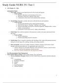 Study Guide NURS 351 Test 1