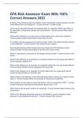 EPA Risk Assessor Exam With 100% Correct Answers 2023