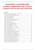 MATERNITY AND PEDIATRIC NURSING 3RDEDITION RICCI KYLE CARMAN TEST BANK 2023 UPDATED.