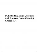 PCI DSS ISA Exam (Questions with Answers Latest Complete) Graded A+