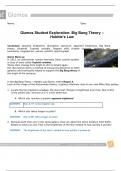 Gizmos Student Exploration: Big Bang Theory – Hubble’s Law