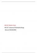 NR 507 Week Quiz 6, (Multiple Versions ), NR 507: Advanced Pathophysiology, Chamberlain College of Nursing. (Secure HIGHSCORE)