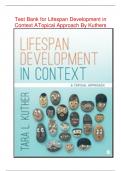 Test Bank for Lifespan Development in Context A Topical Approach by Kuthers