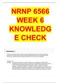 NRNP 6566 Week 7 Knowledge Check (100% Correct) Verified Answers(LATEST UPDATE2020/2021)