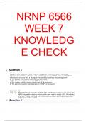 NRNP 6566 Week 7 knowledge check