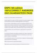 ENPC 5th edition 100%CORRECT ANSWERS  2023 GUARANTEED PASS