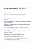 ASVAB Auto and Shop information Questions & Answers 2023 ( A+ GRADED 100% VERIFIED)