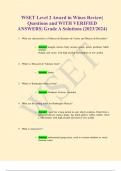 WSET Level 2 Award in Wines Review| Questions and WITH VERIFIED ANSWERS| Grade A Solutions (2023/2024)