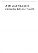 NR 511 Week 7 Quiz 2020 – Chamberlain College of Nursing