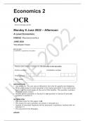 OCR A Level Economics H460/02  JUNE 2022 FINAL QUESTION PAPER >Macroeconomics 