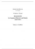 Dialogues An Argument Rhetoric and Reader 8e Gary Goshgarian, Kathleen Krueger (Solution Manual)