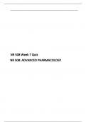 NR 508 WEEK 7 Quiz (Version 2), NR 508: ADVANCED PHARMACOLOGY, Chamberlain College of Nursing