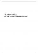 NR 508 WEEK 7 Quiz (Version 1), NR 508: ADVANCED PHARMACOLOGY, Chamberlain College of Nursing