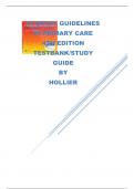 CLINICAL GUIDELINES IN PRIMARY CARE REVISED EDITION TESTBANK/STUDY GUIDE BY HOLLIER  WITH 100% EXPLANATIONS