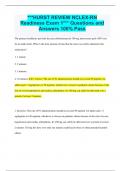 NCLEX Practice Questions HURST REVIEW (Adult Health) 100% Pass