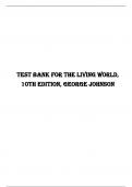 Test Bank for The Living World, 10th Edition, George Johnson