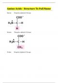 Amino Acids - Structure To Full Name