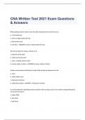 CNA Written Test 2021 Exam Questions & Answers