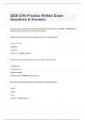 2020 CNA Practice Written Exam Questions & Answers