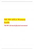 NR 509 APEA Womens health, NR 509 Advanced physical assessment, Chamberlain.