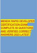 MENDIX RAPID DEVELOPER CERTIFICATION EXAM COMPLETE 50 QUESTIONS AND VERIFIED CORRECT ANSWERS 2023 LATEST.