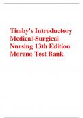 Timby's Introductory Medical-Surgical Nursing 13th Edition Moreno Test Bank