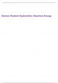 Gizmos Student Exploration: Reaction Energy