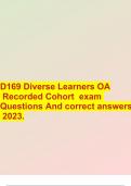 D169 Diverse Learners OA Recorded Cohort exam Questions And correct answers 2023.