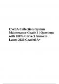 CWEA Collections System Maintenance Grade 3 | Questions and Answers | Correct Latest 2023 Graded A+