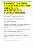 Edexcel AS Pure Maths, AS-Level Pure Maths, pure maths As level QUESTIONS WITH CORRECT ANSWERS