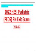 2022 HESI Pediatric (PEDS) RN Exit Exam: V1 & V2