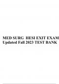 MED SURG HESI EXIT EXAM Updated Fall 2023 TEST BANK.