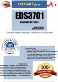 EDS3701 ASSIGNMENT 2 Answers 2024 (Code 693157) Due:  2024 (Answers in depth with Referencing)