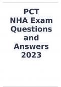 PCT NHA Exam Questions and Answers 2023 LATEST UPDATE