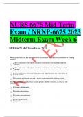 NURS 6675 Mid Term Exam / NRNP-6675 2023 Midterm Exam Week 6