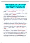 NHA questions and 100% Correct answers for the test Best Study  Guide Graded A+ Updated 2023