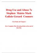 Drug Use and Abuse 7e Stephen  Maisto Mark Galizio Gerard  Connors (Test Bank)