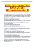 HESI LEVEL 1 PRACTICE EXAM LATEST 2023(Already graded A)