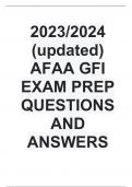 2023/2024 (updated) AFAA GFI EXAM PREP QUESTIONS AND ANSWERS