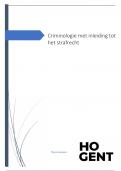 Volledige samenvatting criminologie met inleiding tot het strafrecht 