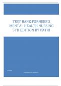 TEST BANK FORNEEB’S MENTAL HEALTH NURSING 5TH EDITION BY PATRI