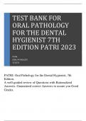 TEST BANK FOR ORAL PATHOLOGY FOR THE DENTAL HYGIENIST 7TH EDITION IBSEN