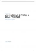 ANCC IQ DOMAIN 5: ETHICAL & LEGAL PRINCIPLES - QUESTIONS & ANSWERS BEST VERSION