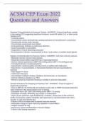 ACSM CEP Exam 2022 Questions and Answers 