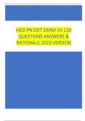 HESI PN EXIT EXAM V3 110  QUESTIONS ANSWERS &  RATIONALE 2023 VERSION