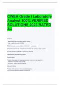 CWEA Grade I Laboratory  Analyst 100% VERIFIED  SOLUTIONS 2023 RATED  A+