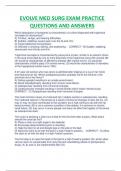 EVOLVE MED SURG EXAM PRACTICE  QUESTIONS AND ANSWERS 2023 SERIES GUIDE