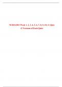 NURS 6501 Week 1, 2, 3, 4, 5, 6, 7, 8, 9, 10, 11 Quiz (2 Versions of Each Quiz) /  NURS 6501N Week 1, 2, 3, 4, 5, 6, 7, 8, 9, 10, 11 Quiz |100% Correct and Verified Q & A|